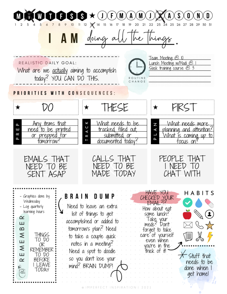 Work Life Balance Notepad Planner