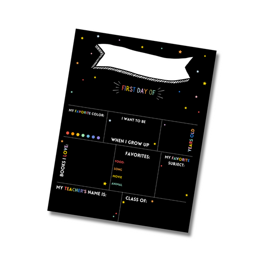 First Day of School Printable