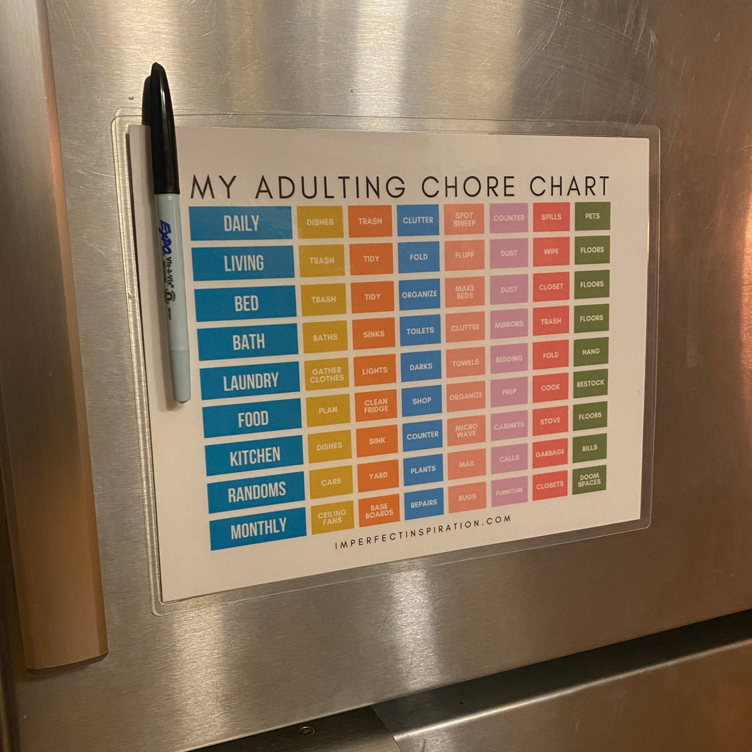 ADULTING CHORE CHART Reusable Chart – Imperfect Inspiration