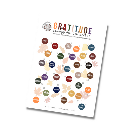 Gratitude Countdown Printable Digital Download