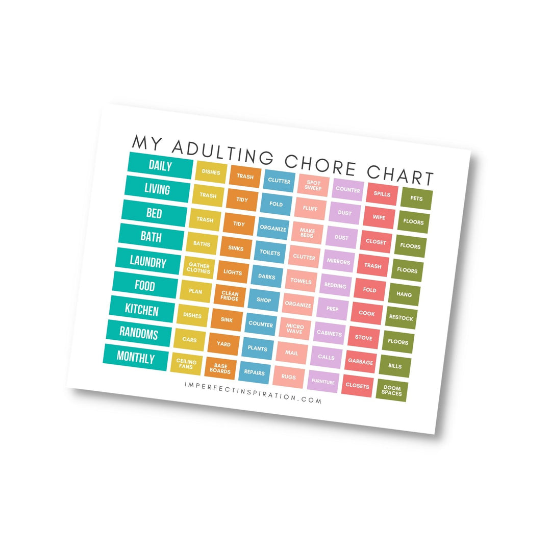 Adulting Chore Chart Digital Download