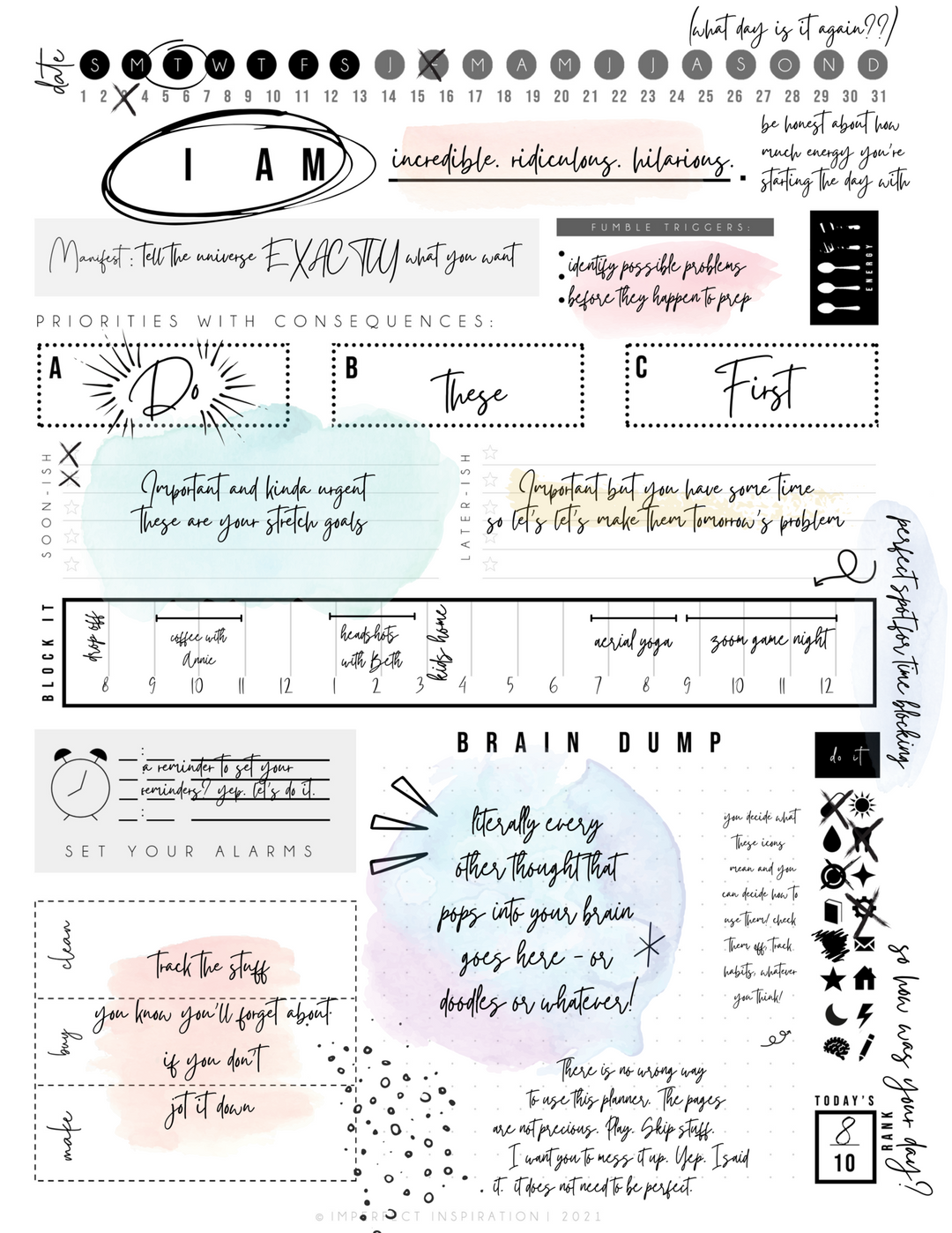 Daily ADHD Notepad Planner Pad