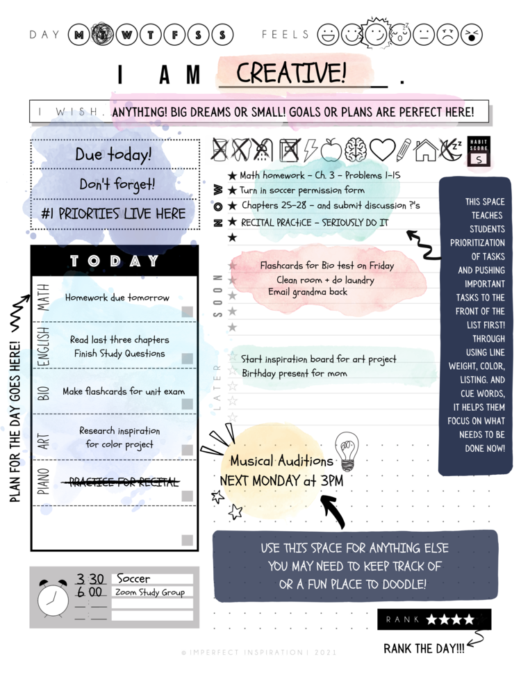 Daily Student Planner Digital Download