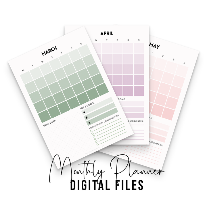 Monthly Planner Digital Download