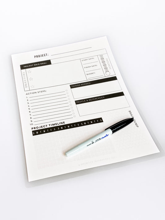 PROJECT PLAN REUSABLE PAGE PLANNER - 8.5x11"