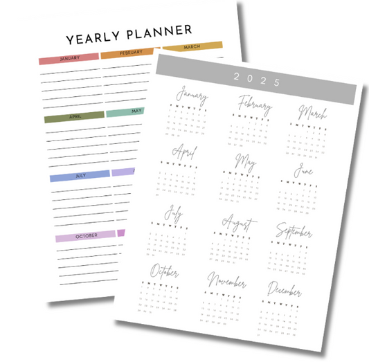 2025 Yearly Planner Printable Digital Download