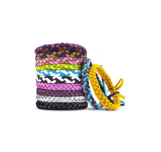 Leather Braided Mosquito Repellant Bracelet