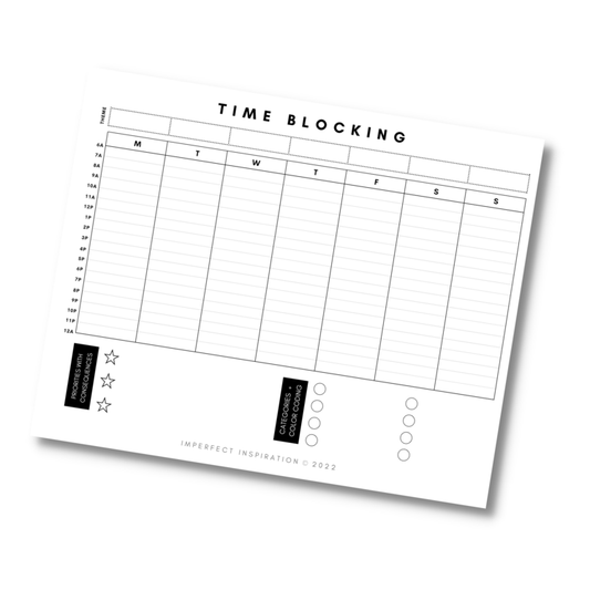 TIME BLOCKING REUSABLE PAGE PLANNER - 8.5x11"