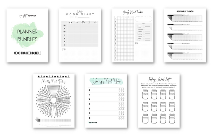 Mood Tracker Bundle Printable Digital Download