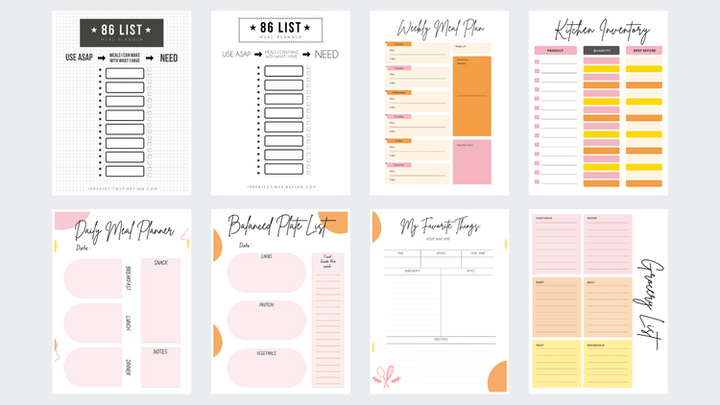 Kitchen Planner Bundle Printable Digital Download