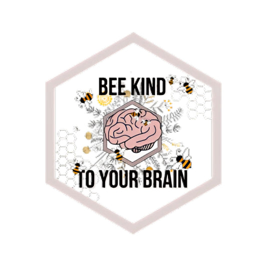 Bee Kind To Your Brain Hexagon Sticker