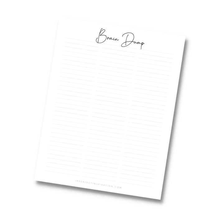 Brain Dump Pages Digital Download