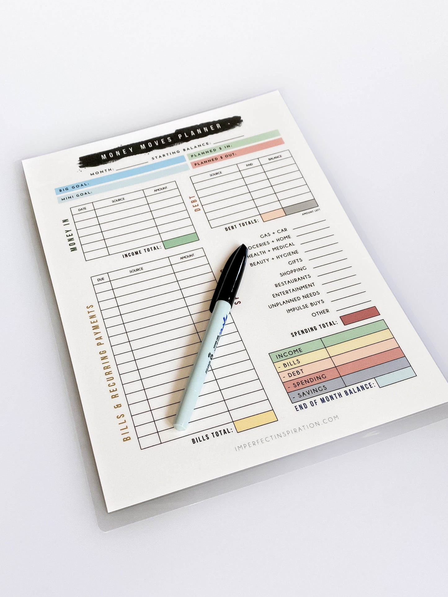 BUDGET REUSABLE PAGE PLANNER - 8.5x11"