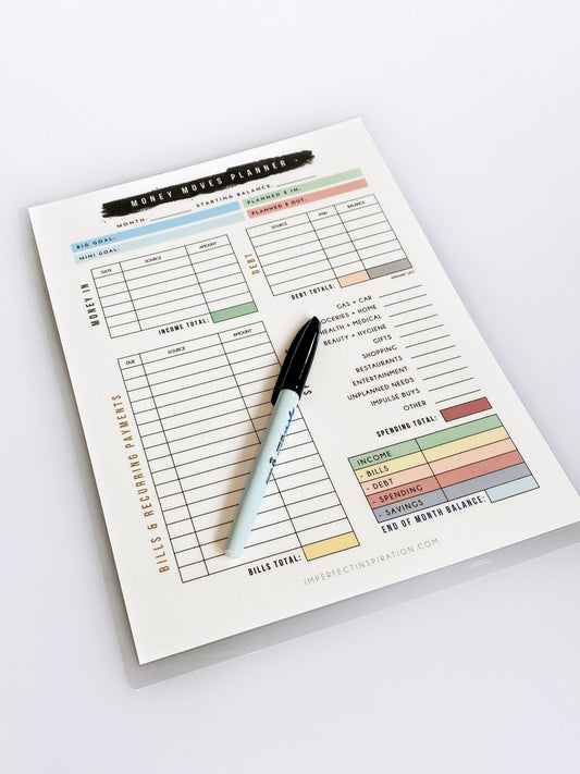 BUDGET REUSABLE PAGE PLANNER - 8.5x11"