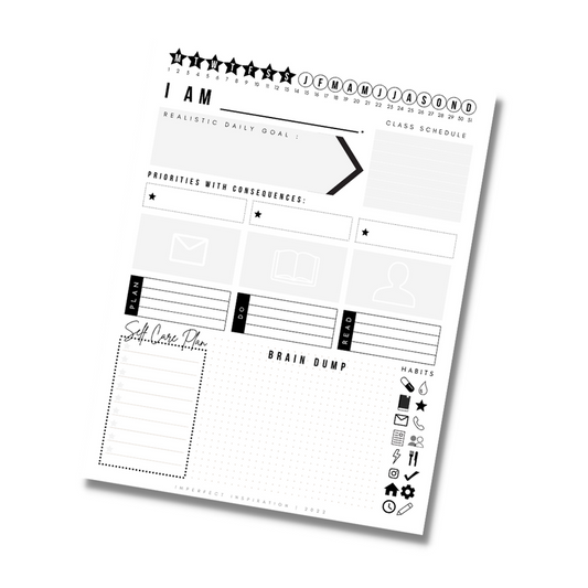 Daily College Planner Printable Digital Download
