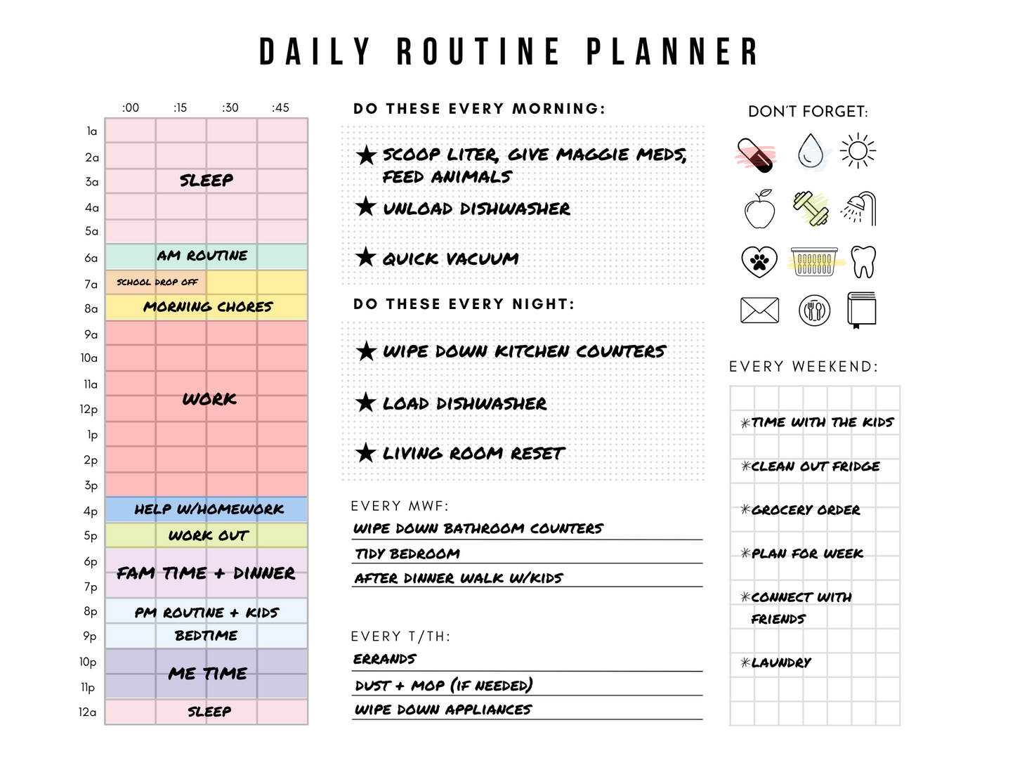 Daily Routine Builder Digital Printable