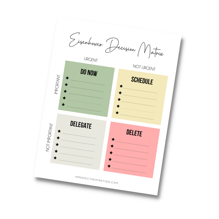 Decision Matrix Worksheet Printable Digital Download