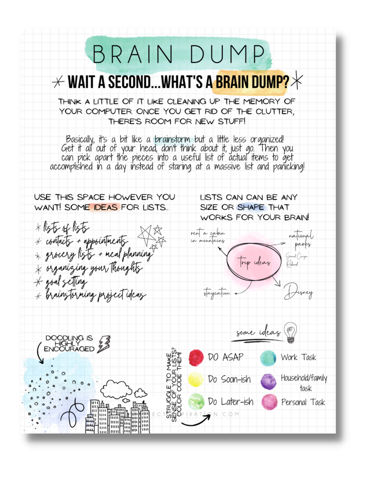 Brain Dump Pages Digital Download