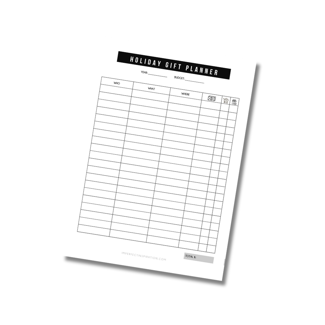 Gift Planner Digital Download