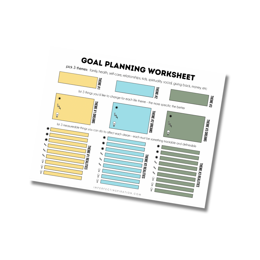 Goal Planning Worksheet Digital Download