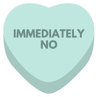 Immediately No Heart Sticker