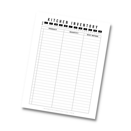 Kitchen Inventory List Digital Download