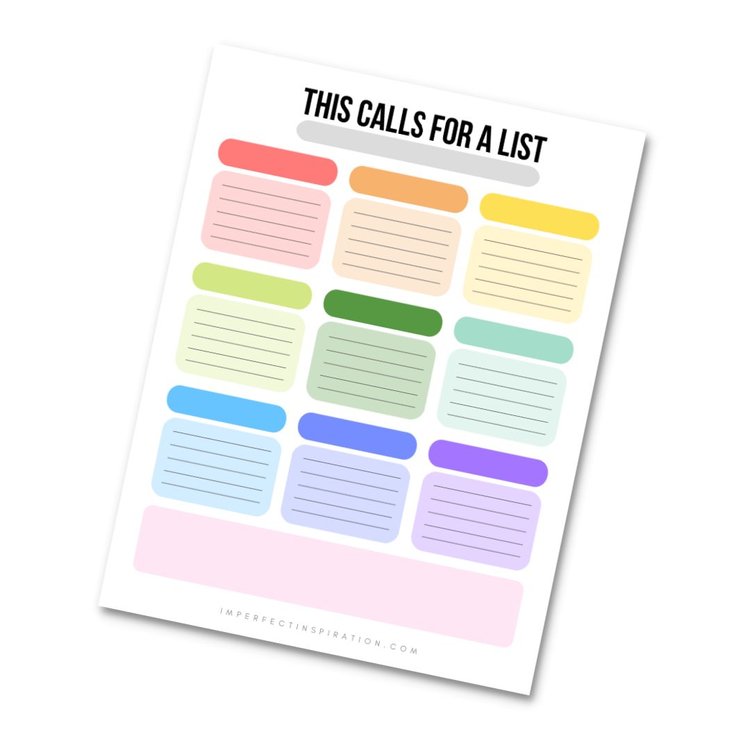 List of Lists Planner Printable Digital Download