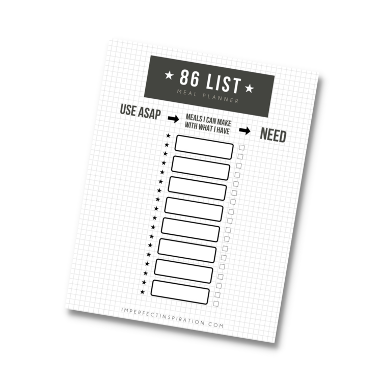 86 List - Meal Planner Digital Download