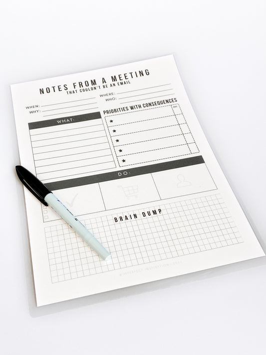 MEETING NOTES REUSABLE PAGE PLANNER - 8.5x11"