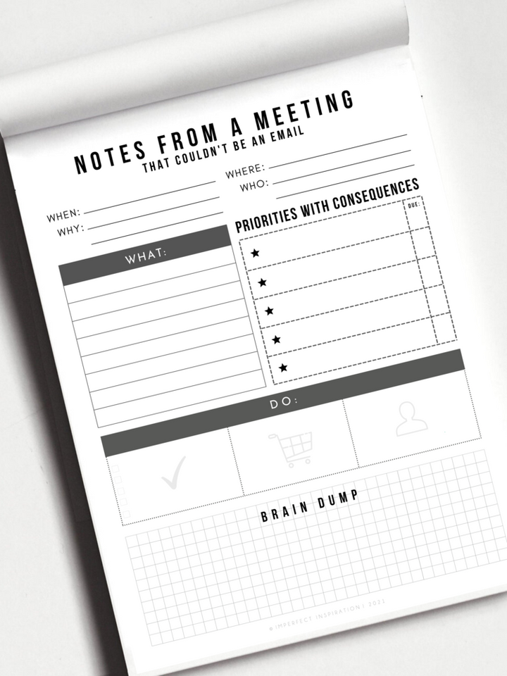 Meeting Notes Tracker Notepad