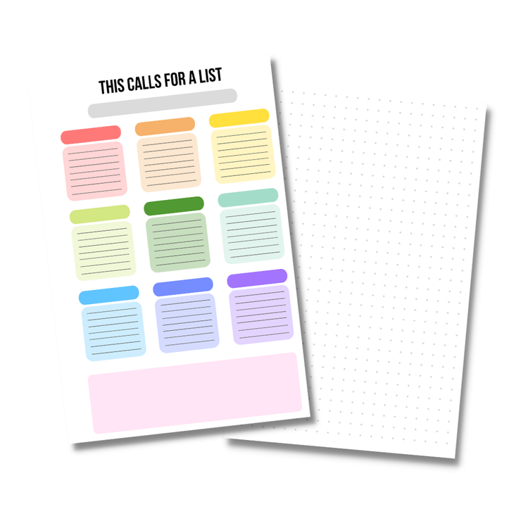 Mini List of Lists Printable Digital Download