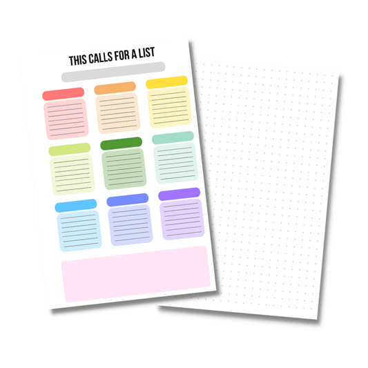Mini List of Lists Printable Digital Download