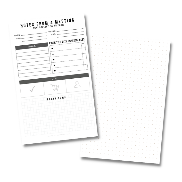 Mini Meeting Planner Printable Digital Download