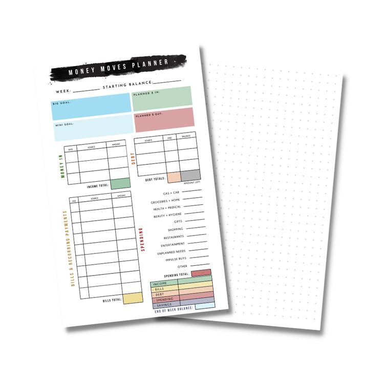 Mini Money Moves Planner Printable Digital Download