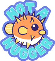 Not A Hugger Pufferfish Sticker