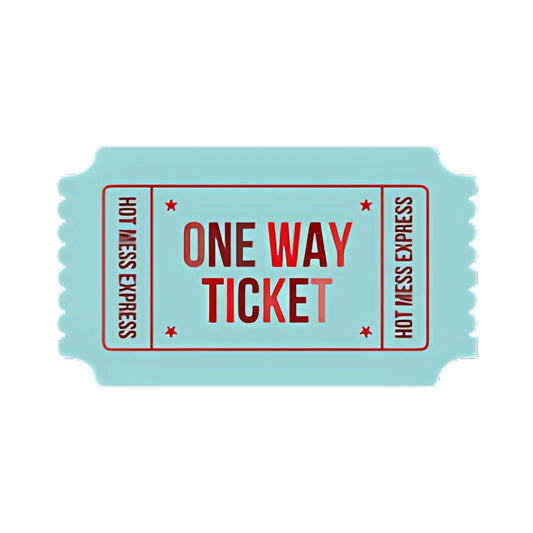 One Way Ticket Sticker