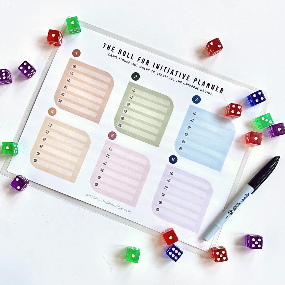 ROLL FOR INITIATIVE REUSABLE PLANNING GAME BOARD - 8.5x11