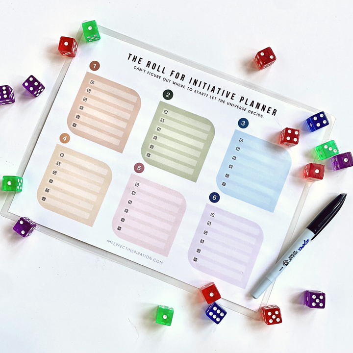 ROLL FOR INITIATIVE REUSABLE PLANNING GAME BOARD - 8.5x11