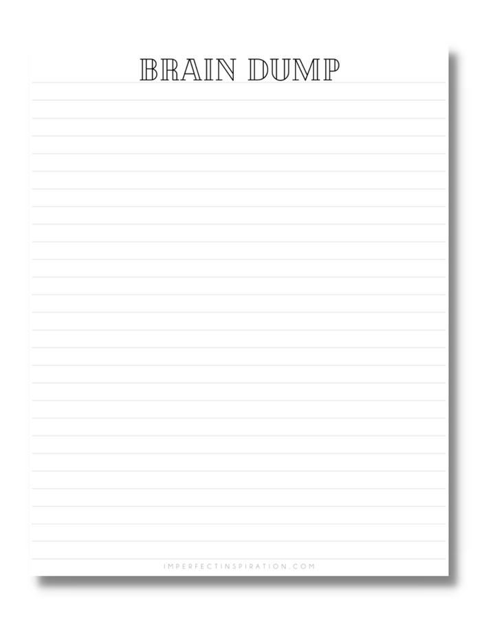 Brain Dump Pages Digital Download