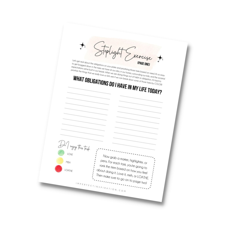 Stoplight List Printable Digital Download