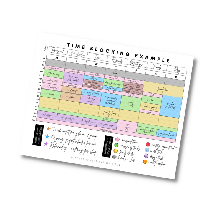 Customizable Time Blocking Planner - Digital Canva Template – Imperfect ...