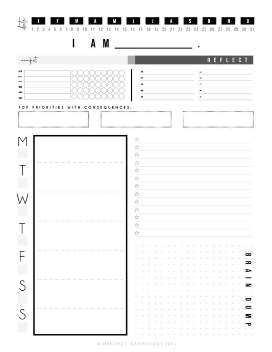 Customizable Weekly Planner - Digital Canva Template