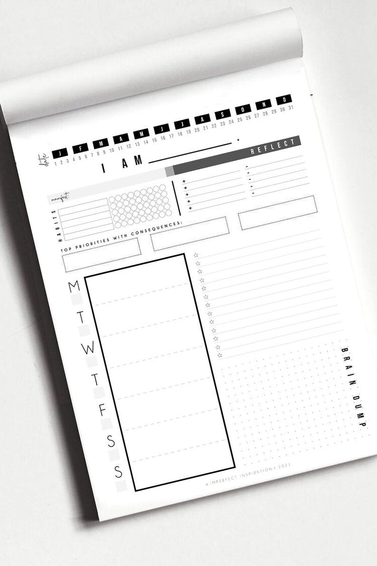 Weekly Agenda Notepad Planner – Imperfect Inspiration