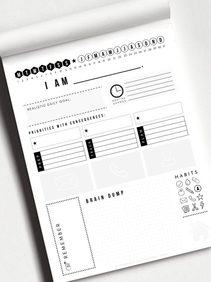 Work Life Balance Notepad Planner